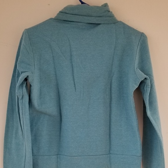 Sky Blue Cotton Moto Jacket - Picture 3 of 4
